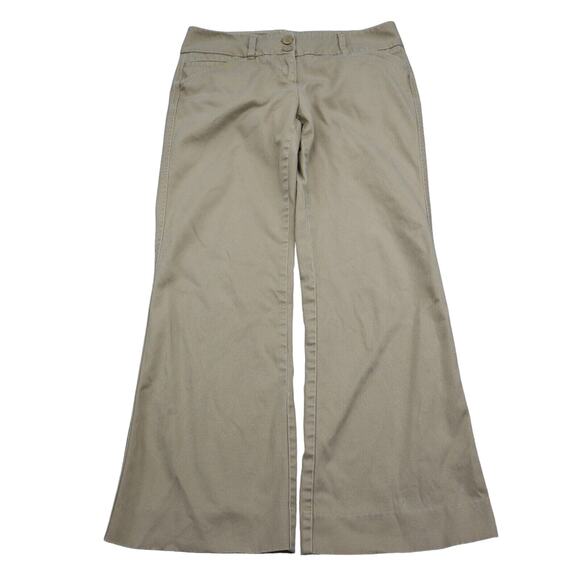 New York and Company Pants Womens 6 Beige Petite Boot Cut Flat Front Bottoms - Picture 1 of 16